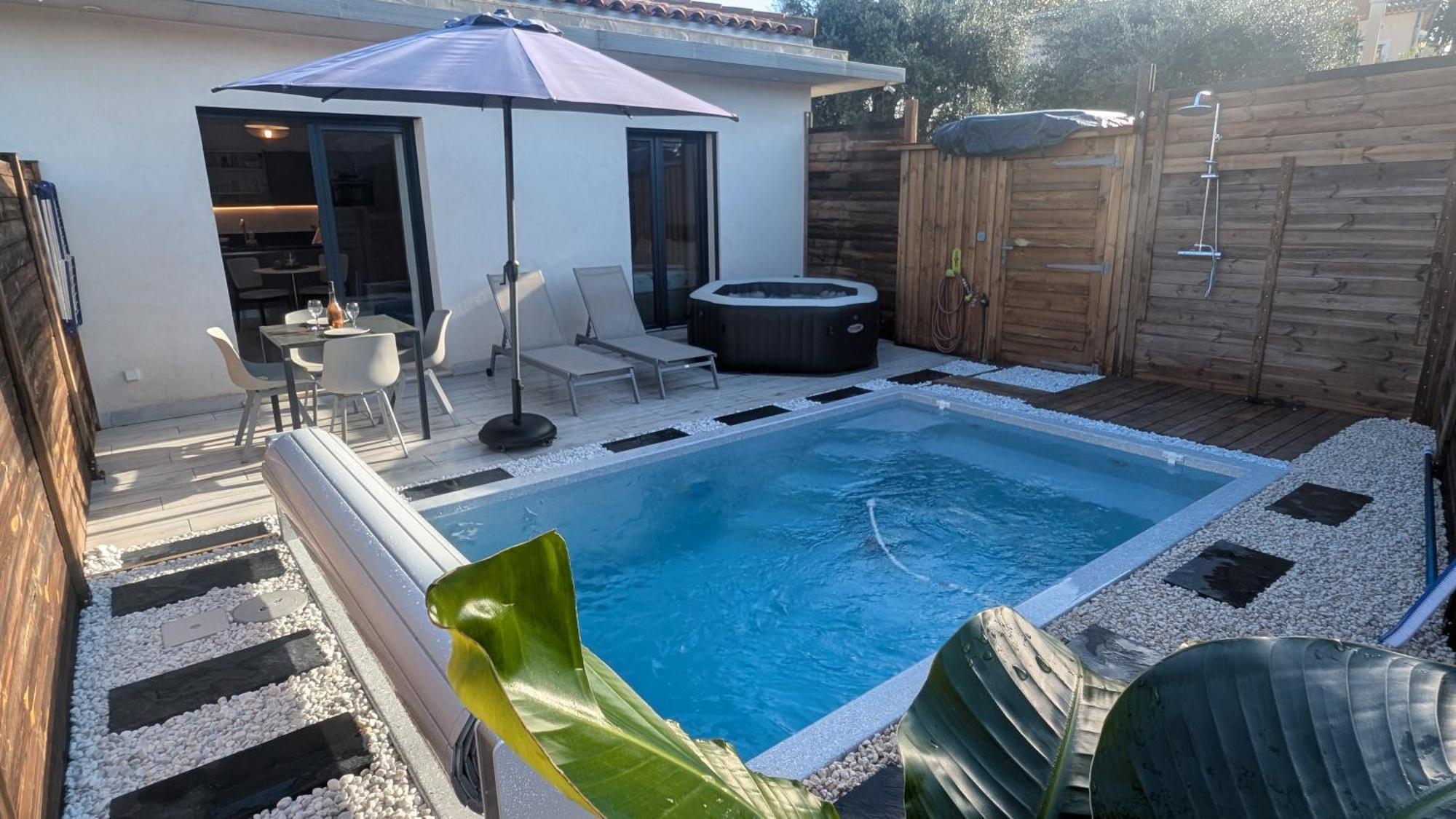 Appartement Luxe Avec Piscine Chauffee & Jacuzzi Prive - Cote D'Azur Roquefort-les-Pins Luaran gambar